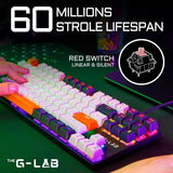 Clavier Gaming - THE G-LAB - KEYZ-MERCURY-C/FR - Mécanique - TKL - 3coloris Blanc+Noir+OrangeFR