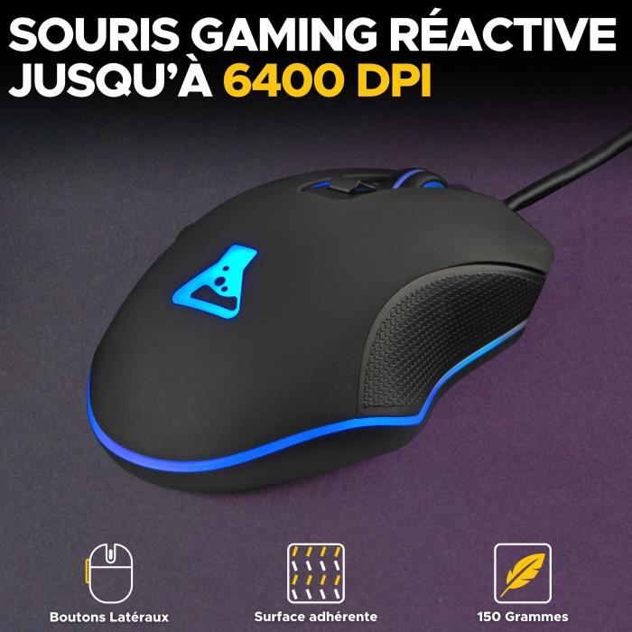 Pack 2 en 1 - The G Lab - Combo Hydrogen BKG - Clavier Azerty - Souris Filaire - Noir