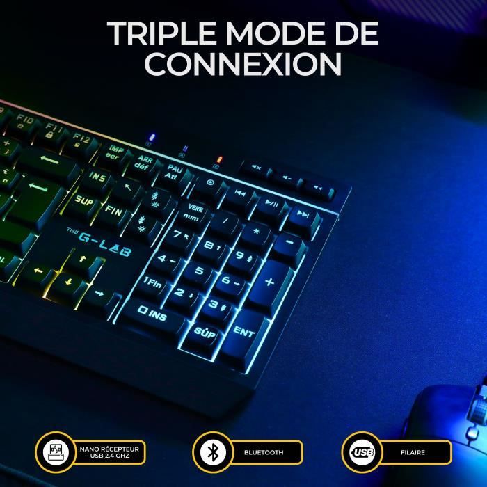 Clavier gamer sans fil - THE G-LAB - KEYZ TUNGSTEN EX - 32 macros configurables