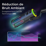 Microphone Gaming RGB Streaming - THE G-LAB - K-MIC-NEON - Compatible multiplateformes et logiciel - Qualité audio pro - Noir