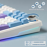 Clavier mécanique PBT Gasket - THE G-LAB - KEYZ Elite 400 WB - TripleMode - AZERTY - RGB - Windows & Mac