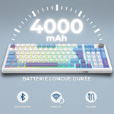 Clavier mécanique PBT Gasket - THE G-LAB - KEYZ Elite 400 WB - TripleMode - AZERTY - RGB - Windows & Mac