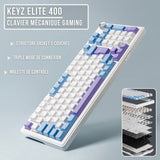 Clavier mécanique PBT Gasket - THE G-LAB - KEYZ Elite 400 WB - TripleMode - AZERTY - RGB - Windows & Mac