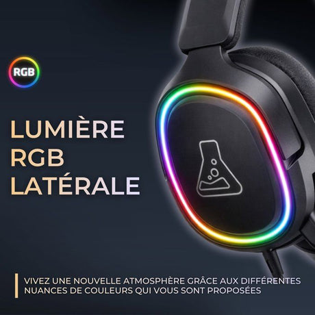 Casque gaming filaire RGB - THE G-LAB - KORP MERCURY - Tissu - Micro Rétractable - Stéréo - Toutes Plateformes