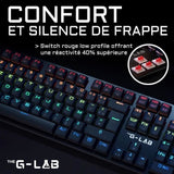 Clavier Gamer - The G-Lab - KEYZ PLATINIUM - Mécanique (Switch Rouge) - Ultra Low Profile - RGB - Filaire - Azerty - Noir
