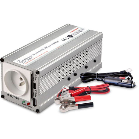Convertisseur de tension - THOMSON - Automatique 12/24/220 V - 350 W - Ports USB-A 18W charge rapide + USB-C PD 30W