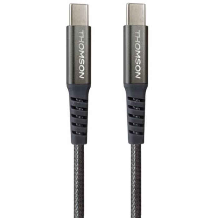 Câble THOMSON USB-C vers USB-C 100W - Charge rapide et transfert de données – Longueur 1,5m