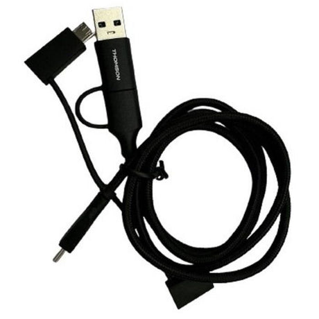 Câble universel  THOMSON 5 en 1 de charge et de transfert de données renforcé USB-A/ USB-C vers MICRO USB-C / Lightning 2.4A 60W