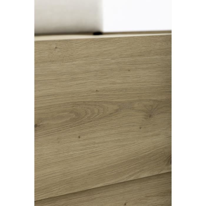 Lit coffre - TIDY - 140 x 190 cm - Chene / Ecru - Sommier inclus - GAMI
