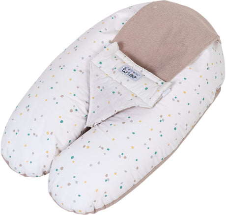 Coussin de maternité 3-en-1 - TINEO - MULTIRELAX - Tissu éponge - Noisette / Pois
