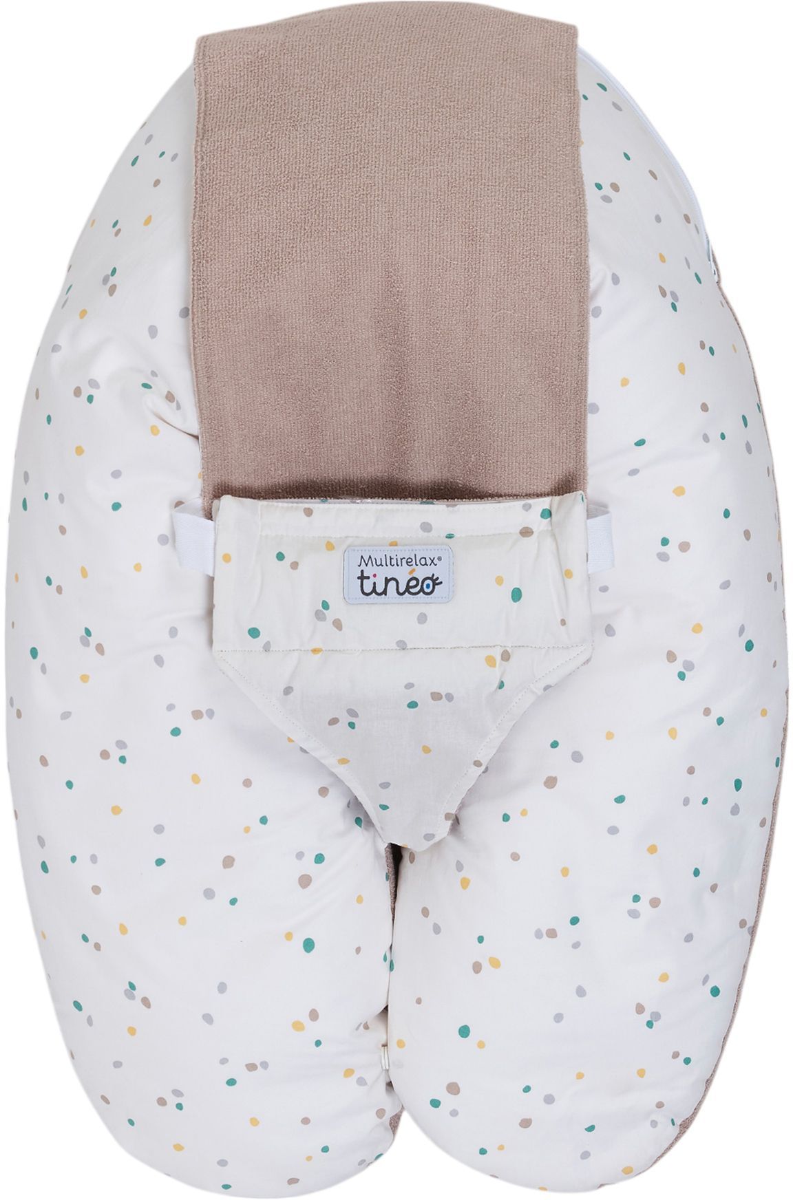 Coussin de maternité 3-en-1 - TINEO - MULTIRELAX - Tissu éponge - Noisette / Pois
