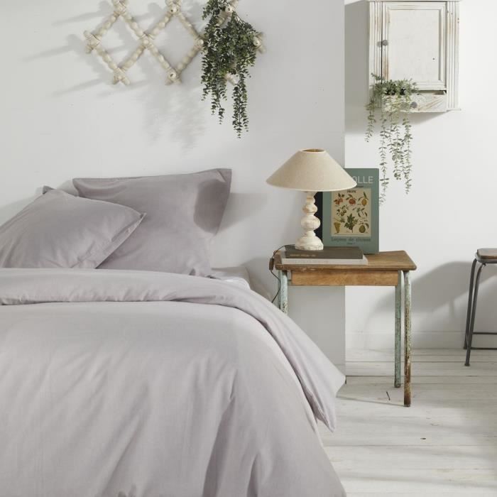 Housse de couette - TODAY - CHARME - Chambray - Gris clair Constance - 240 x 220 cm