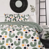 Parure de lit - TODAY - Sunshine - 2 personnes - 240x220cm - Coton - Vert - Autres motifs