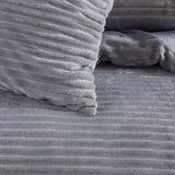 Parure de lit - TODAY - Cotelé - 2 personnes - 220 x 240 cm - Gris uni