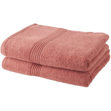 TODAY Essential - Lot de 2 Serviettes de Toilette - 50 x 90 cm - 100 % Coton - Terracotta