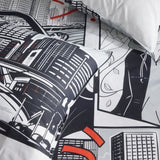 Parure de lit - TODAY - JAVA - 2 personnes - 240x220 cm - Coton - Imprimé Manga - Blanc