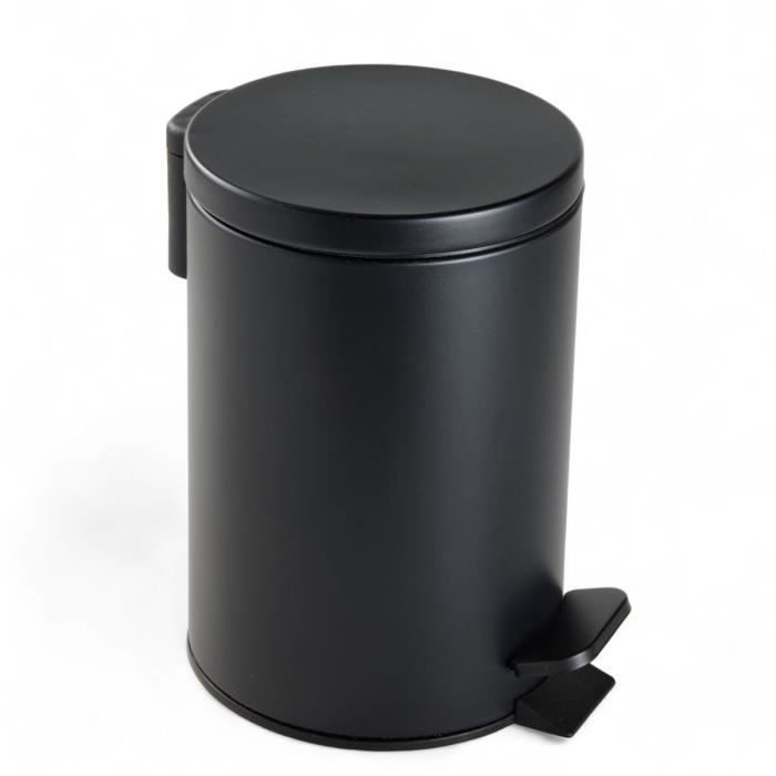 Poubelle de SDB - TODAY - UTILITY - 3 L - Ř 17 x x H 25 cm - Polypropylene - Soft Black
