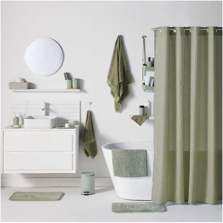 Set de douche - TODAY - UTILITY - Panier, tapis, rideau - Green
