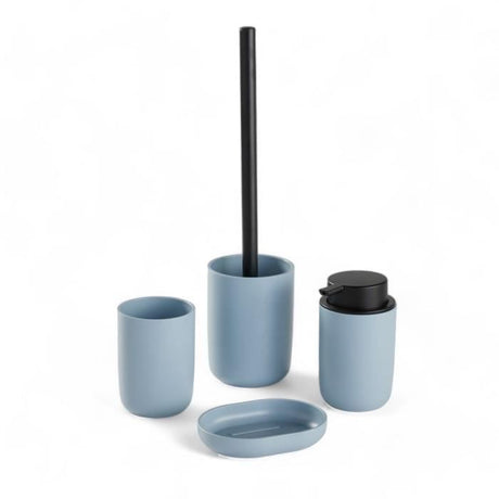 Ensemble de 4 accessoires de SDB - TODAY - UTILITY - Gobelet, distributeur savon, brosse WC - Blue