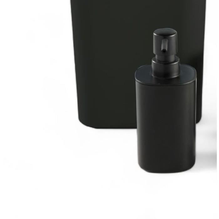 Set de 5 acc SDB - TODAY - UTILITY - Distr de savon, porte-brosse a dents, porte savon, brosse WC, poubelle - Black