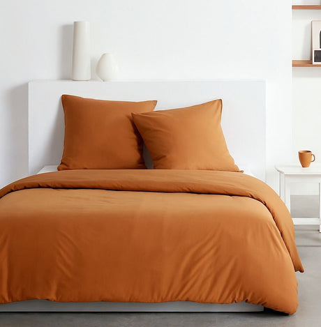Parure de lit - TODAY - Essential - 2 personnes - 220 x 240 cm - Effet lavé caramel