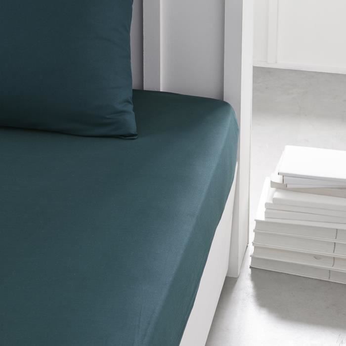 Drap housse Maison Lefebvre DH 2 pers 180x200cm Bonnet 30cm 100% coton 57 fils