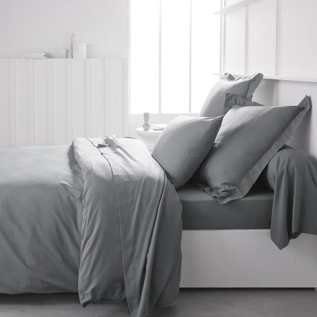 Taie de traversin TODAY Essential - 45 x 185 cm - 100% Coton uni - Acier