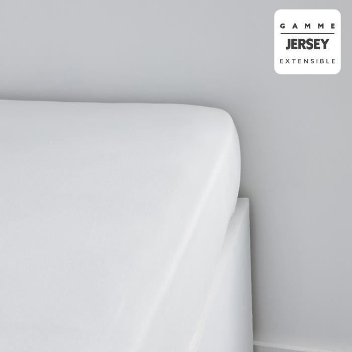 Drap housse TODAY Essential - 160 x 200+25 cm - 1 personne - 100% Coton jersey - Craie