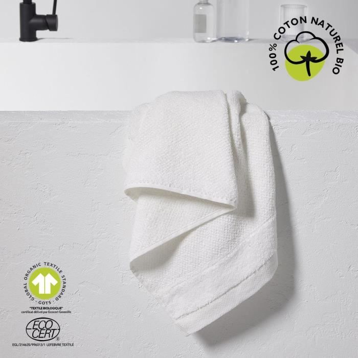Serviette de bain - TODAY - 50 x 90 cm - Coton - Organic Craie