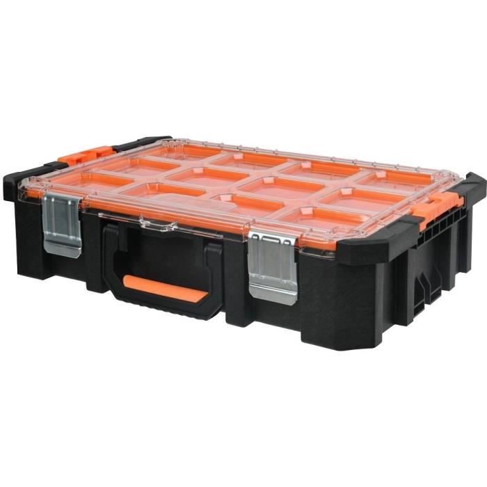 Mallette organiseur - TOOD - 12 godets amovibles - Couvercle transparent - 53x37x13 cm