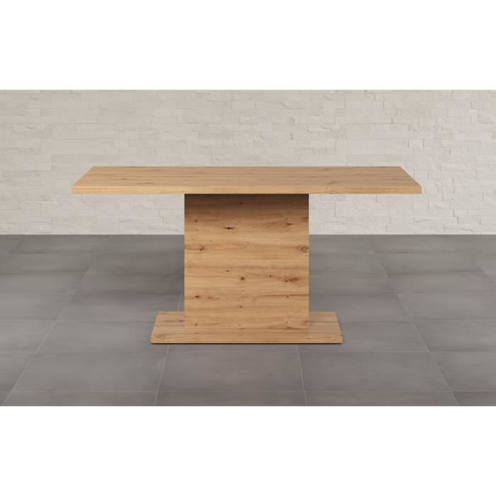 Table a manger fixe FOLLOW 6 personnes - Mélamine chene artisan - L160 x P80 x H76 cm - TRENDTEAM