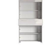 Meuble de salle de bain Colonne double - 4 portes + 1 tiroir - L73 x P31 x H130 cm - Blanc - AMANDA