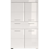 Meuble de salle de bain Colonne double - 4 portes + 1 tiroir - L73 x P31 x H130 cm - Blanc - AMANDA