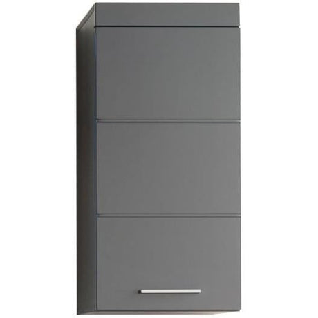 Meuble de salle de bain Rangement haut - 1 porte - Gris - L 37 x P 23 x H 77 cm - AMANDA