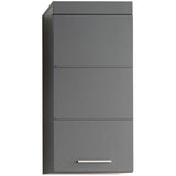 Meuble de salle de bain Rangement haut - 1 porte - Gris - L 37 x P 23 x H 77 cm - AMANDA