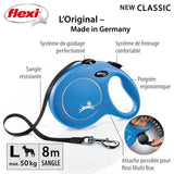 Laisse New Classic L Tape 8 m blue Flexi CL30T8-251-BL-20