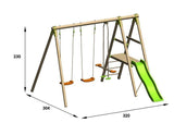 Station de jeux bois 2,30 m Topwood TUTTI - 6 enfants