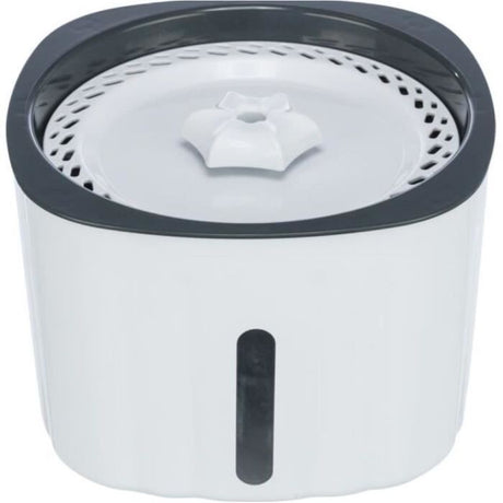 Fontaine a eau - TRIXIE - Flower - Plastique - 2 L - 18,5 x 13 x 18,5 cm - Blanc / Gris