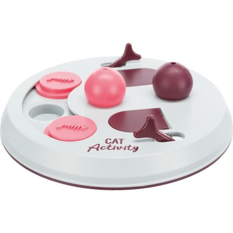 Jeu d'activité pour chat - TRIXIE - Flip Board - ř 23 cm - Gris clair / Sauge / Vieux rose