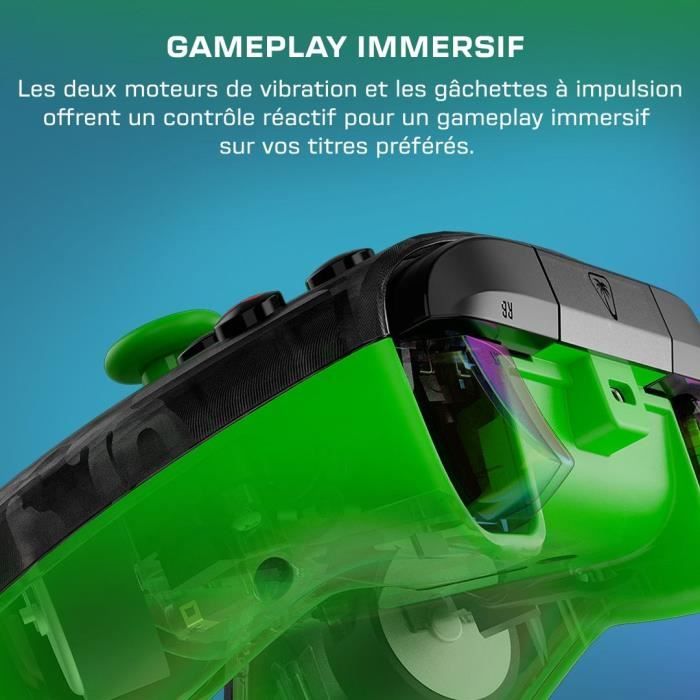Manette de jeu - Xbox Series X|S, Xbox One et PC - Rematch Core - RGB - Filaire - Camouflage Noir / Vert - TURTLE BEACH