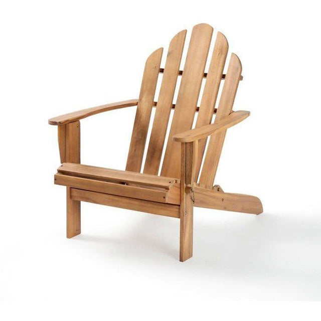 Fauteuil de jardin Adirondack pliable en bois d'Acacia FSC - MALO - Bois naturel - 69 x 93 x H.87 cm