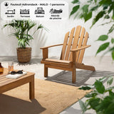 Fauteuil de jardin Adirondack pliable en bois d'Acacia FSC - MALO - Bois naturel - 69 x 93 x H.87 cm