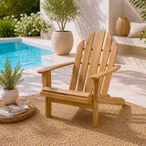 Fauteuil de jardin Adirondack pliable en bois d'Acacia FSC - MALO - Bois naturel - 69 x 93 x H.87 cm