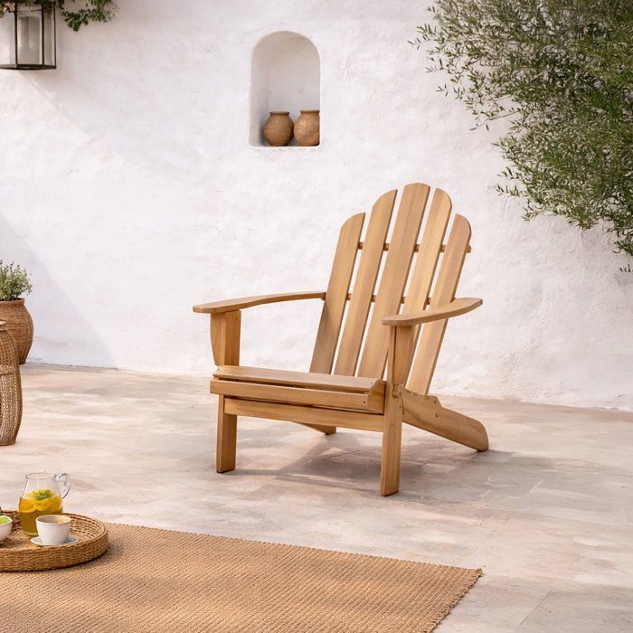 Fauteuil de jardin Adirondack pliable en bois d'Acacia FSC - MALO - Bois naturel - 69 x 93 x H.87 cm