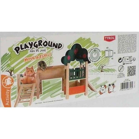 Accessoire rongeur - TYROL - Aire de jeux - 40 x 18 x 25 cm - Tunnel 3 cm, cachette, grimpe, souris