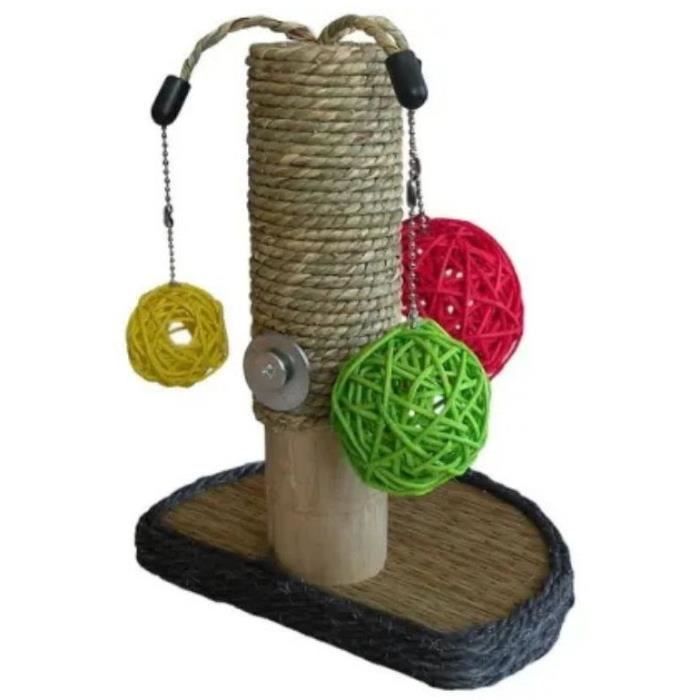 Accessoire rongeur - TYROL - Arbre a lapin - Pommier - 14 x 19 x 26 cm - Bois, jonc de mer, boules vignes, fixation cage