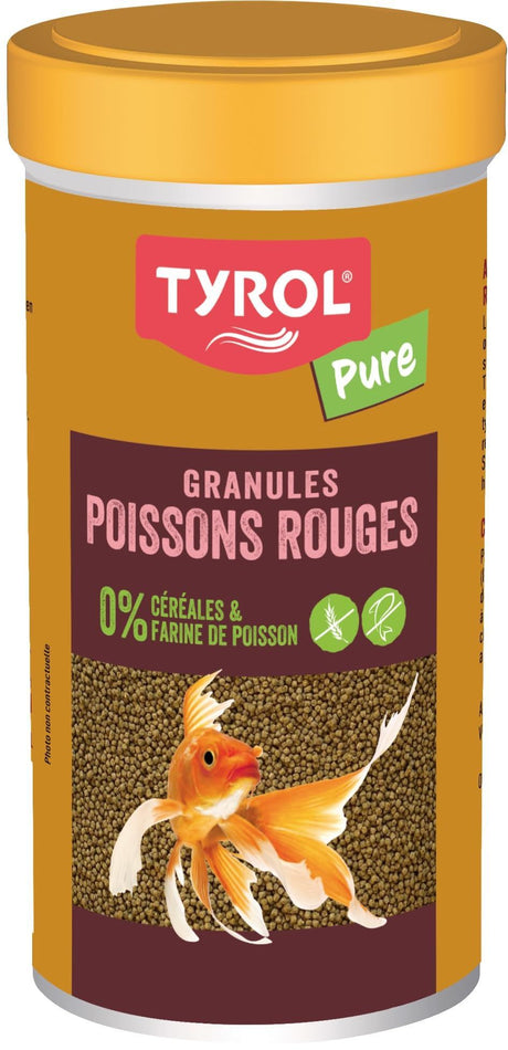 Aliment poisson - TYROL - Granulés insectes pour poissons rouges - 250 ml - 4 insectes, sans colorants, sans céréales