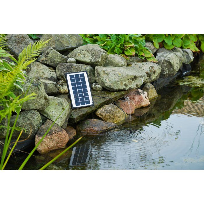 Pompe fontaine - UBBINK - SolarMax 250 - Débit 200 l/h - Panneau solaire 6V 160mA - Jets volcan & cloche
