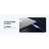 Cable Ugreen USB-C M/M 100W 1m (Noir)