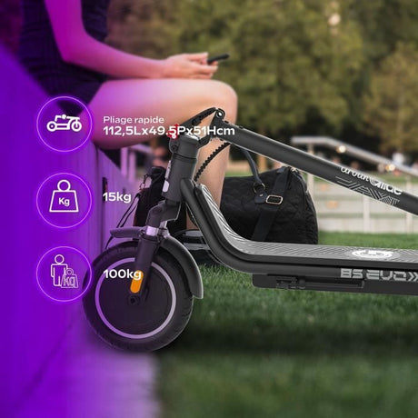 Trottinette électrique - URBANGLIDE - 85 Evo - 300 W - Pneus 8,5 - Max 25 km/h - Autonomie jusqu'a 20 km